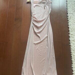 Reformation Red Asymmetrical Ruched One Shoulder Gown